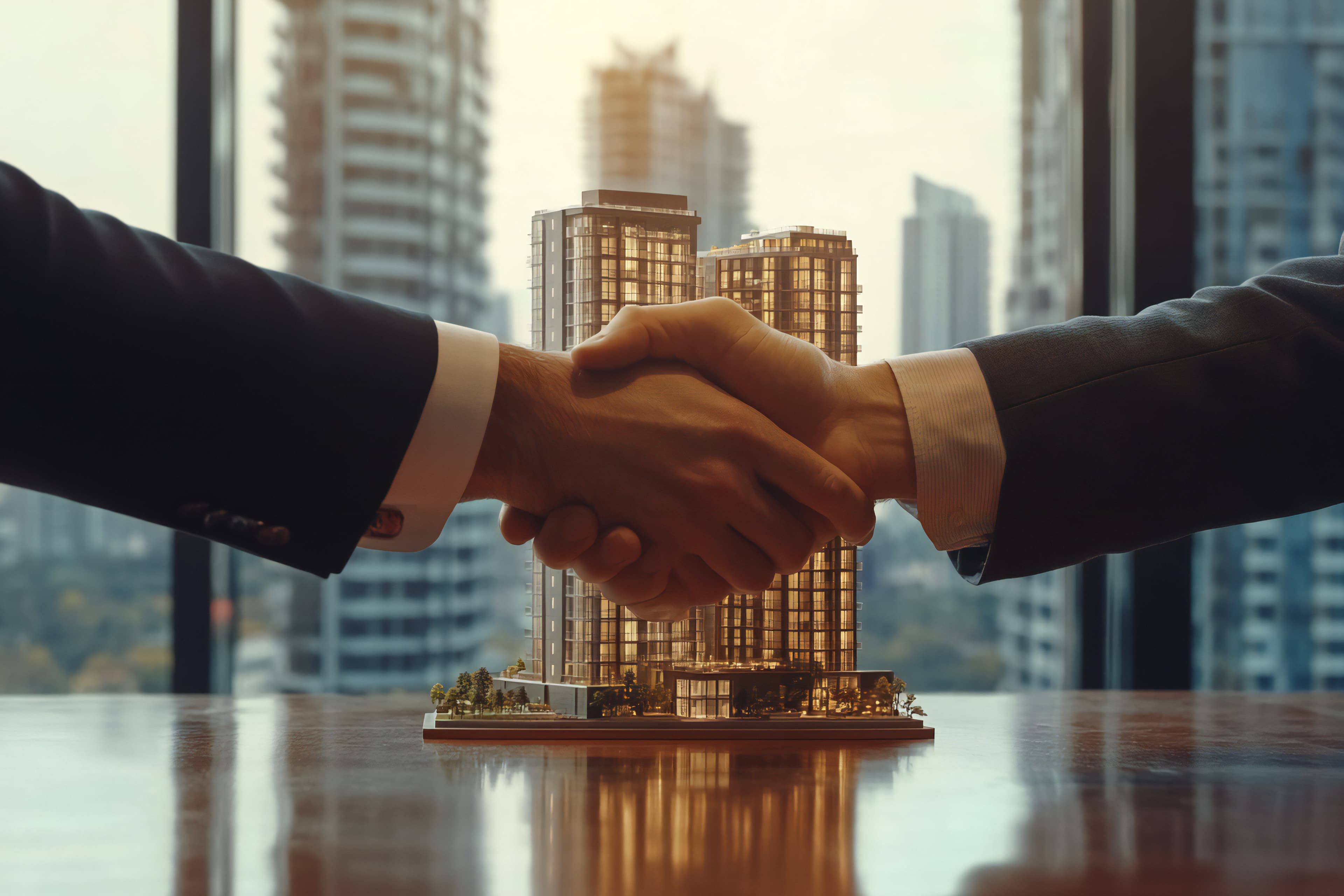 Global business handshake